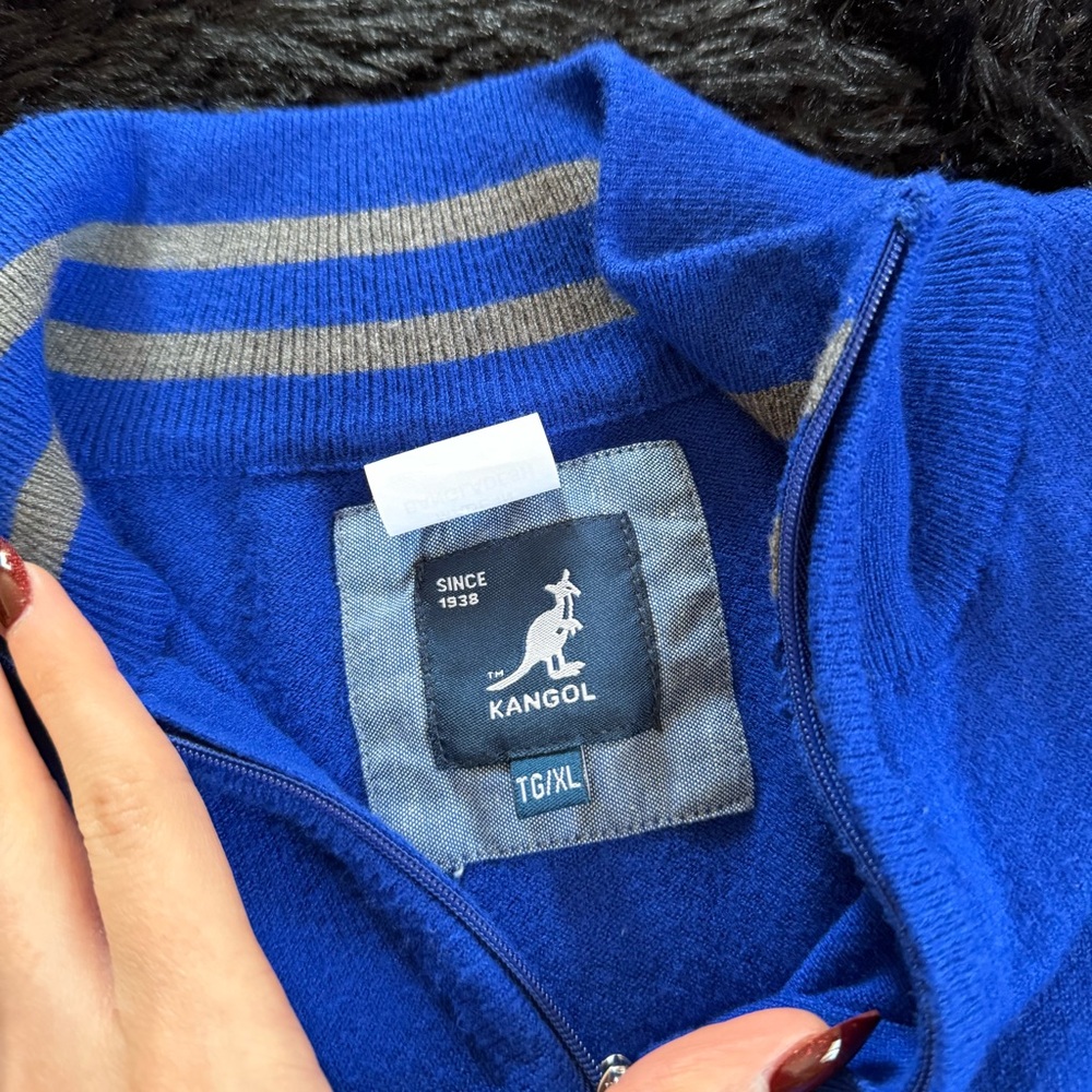 Kangol Men's Vibrant Blue Zip-Up Sweater - Picture 3 of 4